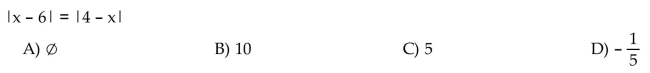 Solve the absolute value equation.