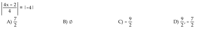 Solve the absolute value equation.