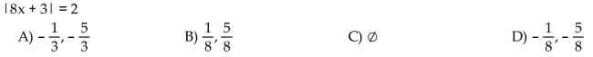 Solve the absolute value equation.