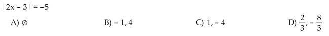 Solve the absolute value equation.