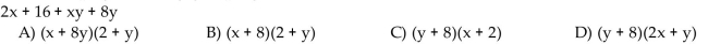 Factor the four-term polynomial by grouping.