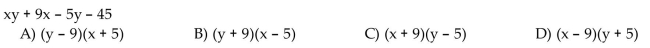 Factor the four-term polynomial by grouping.