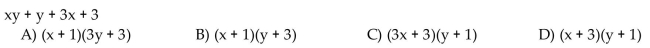 Factor the four-term polynomial by grouping.