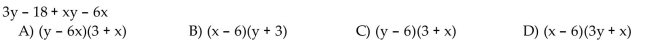 Factor the four-term polynomial by grouping.