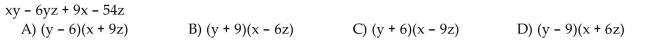 Factor the four-term polynomial by grouping.