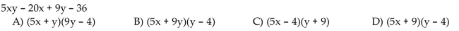 Factor the four-term polynomial by grouping.