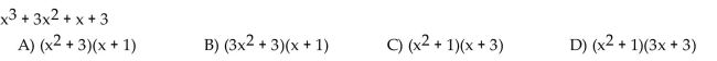 Factor the four-term polynomial by grouping.