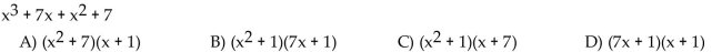Factor the four-term polynomial by grouping.
