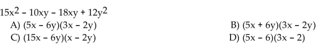 Factor the four-term polynomial by grouping.