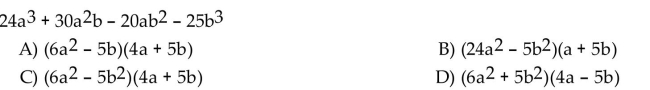 Factor the four-term polynomial by grouping.
