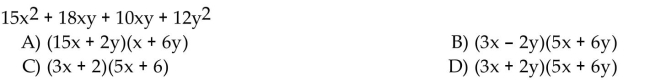 Factor the four-term polynomial by grouping.
