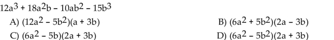 Factor the four-term polynomial by grouping.