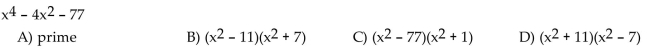 Factor the trinomial completely. If the polynomial cannot be factored, write prime.