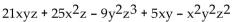 <strong>Find the degree of the following polynomial and determine whether it is a monomial, binomial, trinomial, or none of these. </strong> A) 5; none of these B) 6; trinomial C) 1; trinomial D) 6; none of these