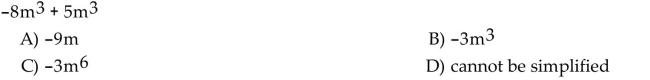 Simplify the following by combining like terms.