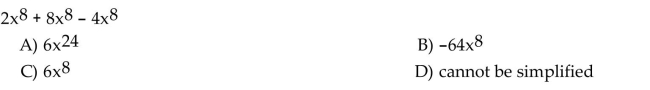 Simplify the following by combining like terms.