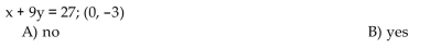 Determine whether the ordered pair is a solution of the given linear equation.
