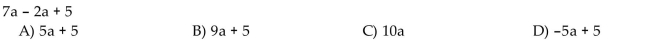 Simplify the expression by combining any like terms.