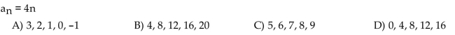 Write the first five terms of the sequence whose general term is given.