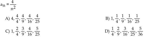 Write the first five terms of the sequence whose general term is given.