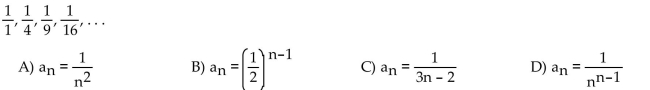 Find a general term an for the sequence whose first four terms are given.
