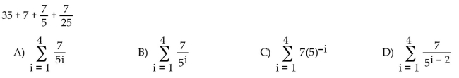 Write the series with summation notation.