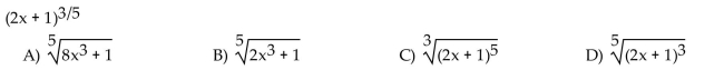 Use radical notation to write the expression. Simplify if possible.