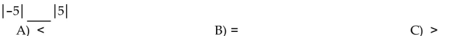 Insert <, >, or = to make the statement true.