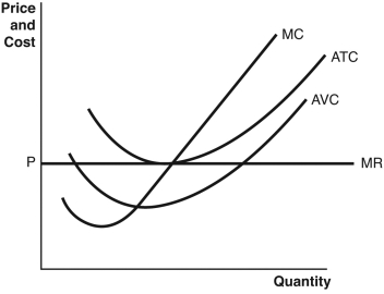 Draw the market demand (MD),market supply (MS),and long-run (LR)market supply curve associated with the firm in the accompanying graph.