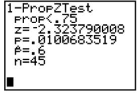 Identify the observed level of significance for the test summarized on the screen below and interpret its value. 8.7 Calculating Type II Error Probabilities: More about β (Optional) 1 Find and Interpret β