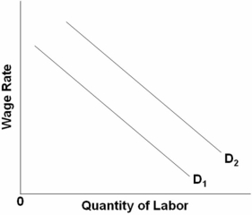   Refer to the above graph.What will shift D<sub>1</sub> to D<sub>2</sub>?