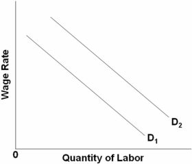   Refer to the above graph.What will shift D<sub>1</sub> to D<sub>2</sub>?