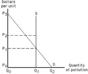 The following graph shows the optimal allocation of pollution rights to firms polluting a river. If the government sells the right to pollute a river, _____. Figure 17.5 