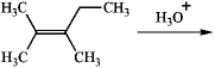 Predict the two alcohol addition products obtained by reaction of the following alkene with aqueous acid.