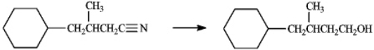 <strong>Which of the following would represent the correct reaction conditions for the following conversion? </strong> A)1)KMnO<sub>4</sub>,2)LiAlH<sub>4</sub> B)1)Mg,ether,2)CO<sub>2</sub>,3)LiAlH<sub>4</sub> C)1)NaOH,H<sub>2</sub>O,2)LiAlH<sub>4</sub> D)1)SOCl<sub>2</sub>,benzene,2)LiAlH<sub>4</sub> E)either b or c