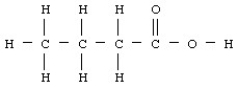 Butyric acid has the structural formula given below. What is the molecular or chemical formula for butyric acid?