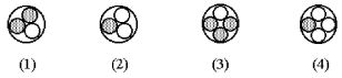 Which of the following figures represents ? Unshaded spheres represent neutrons and shaded spheres represent protons.