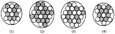 Which of the following figures represents ? Unshaded spheres represent neutrons and shaded spheres represent protons.