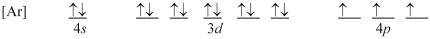 Atoms of which element,indicated by letter on the periodic table,have the orbital-filling diagram shown below?