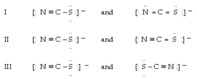 Which of the following are allowed resonance forms of NCS<sup>-</sup>? <sup> </sup> <sup> </sup>