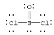 <strong>Assign formal charges to each atom in the resonance form for SOCl<sub>2</sub> given below. </strong> A)0 for Cl,0 for S,and 0 for O B)0 for Cl,+1 for S,and -1 for O C)-1 for Cl,+4 for S,and -2 for O D)-1 for Cl,-2 for S,and -2 for O
