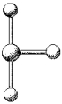 What is the geometry around the central atom in the following molecular model of BrF<sub>3</sub>?