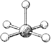 What is the geometry around the central atom in the following molecular model of TeF<sub>5</sub><sup>-</sup>?