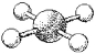 What is the geometry around the central atom in the following molecular model of XeF<sub>4</sub>?