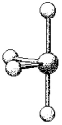 What are the bond angles in the following molecular model of SCl<sub>4</sub>?