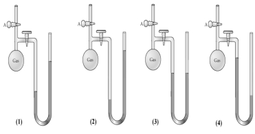 When stopcock A of the open-end manometer shown below is opened,which drawing best represents the result?