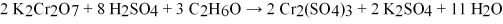 <strong>The reaction that occurs in a Breathalyzer,a device used to determine the alcohol level in a person's bloodstream,is given below.If the rate of appearance of Cr<sub>2</sub>(SO<sub>4</sub>)<sub>3</sub> is 1.24 mol/min at a particular moment,what is the rate of disappearance of C<sub>2</sub>H<sub>6</sub>O at that moment? </strong> A)0)413 mol/min B)0)826 mol/min C)1)86 mol/min D)3)72 mol/min