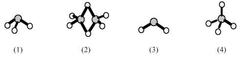 -Which element indicated on the above periodic tableforms a binary hydride with molecular structure (3)shown above?