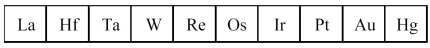 The third transition series metals are shown below. -Which has the largest atomic radius?