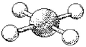 What is the geometry around the central atom in the following molecular model of ICl<sub>4</sub><sup>-</sup>?